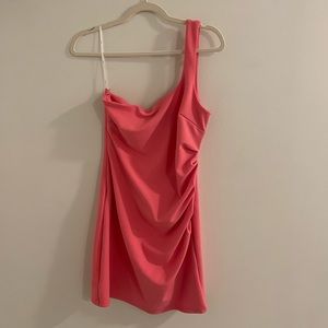 Lulus one shoulder pink dress, medium